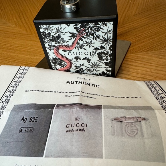 GUCCI Sterling Silver GG Cutout Ring - Picture 6 of 7